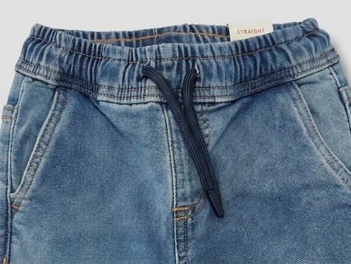 Vaqueros niño denim azul elástico bolsillos cargo cintura cordón ajustable ZY