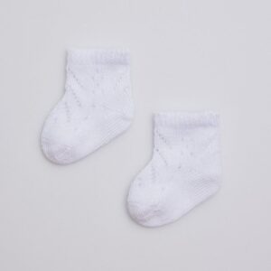 Calcetines perlé recién nacido blanco
