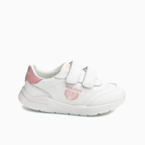 Deportivas barefoot Pablosky blancas rosa empolvado velcro puntera ancha flexible suela fina antideslizante drop 0.0 logo Pablosky bordado Pablosky Sport plantilla extraíble