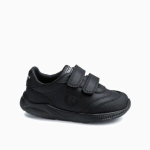 Deportivas barefoot Pablosky negras velcro puntera ancha flexible suela fina antideslizante drop 0.0 logo Pablosky bordado Pablosky Sport plantilla extraíble