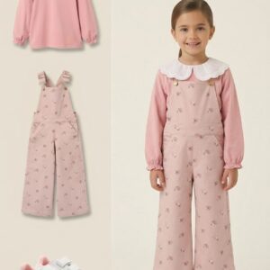 Peto Niña Rosa Claro Con Estampado Floral
