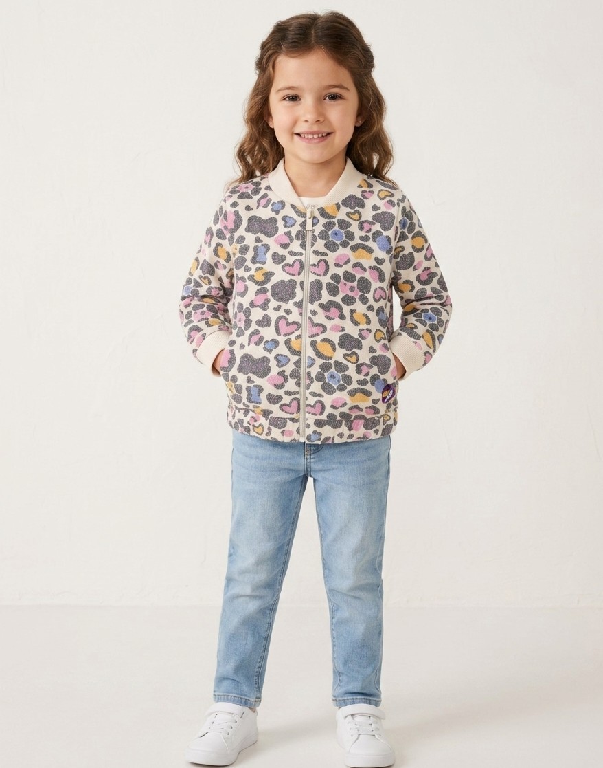 Chaqueta Niña Estampado Leopardo con Corazones TUC TUC