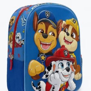 Mochila infantil Patrulla Canina 3D azul con Chase, Rubble y Marshall