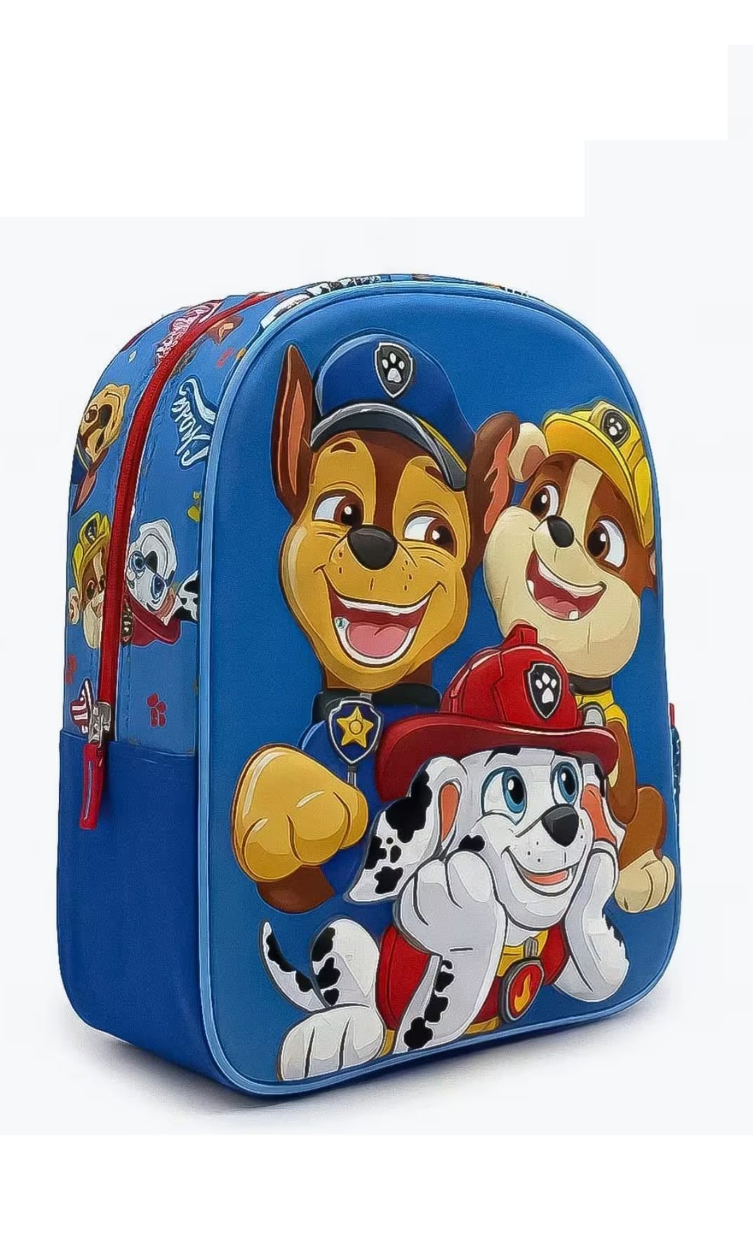 Mochila infantil Patrulla Canina 3D azul con Chase, Rubble y Marshall