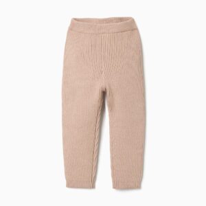 Leggings bebé punto canalé acanalado beige camel cintura elástica suaves cómodos zippy