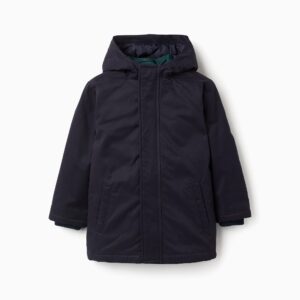 Parka niño 3 en 1 ZY Collection azul marino chaleco desmontable verde oscuro capucha cremallera botones bolsillos laterales puños acanalados