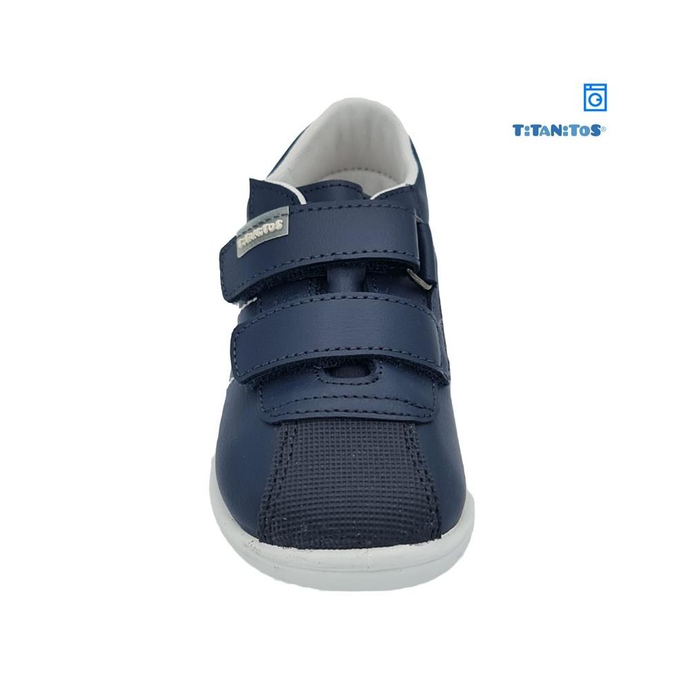 ref-3210-zapato-casual-titanitos-modelo-carlos-cierre-doble-velcro-piel-lavable-azul-plantilla-extraible-y-puntera-reforzada (2) deportiva titanitos azul b500 carlos, navy blanco . deportiva barefoot azul. Deportiva para bebe azul