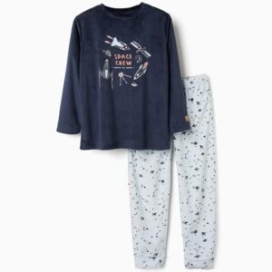 Pijama niño Zippy Space Crew azul marino azul claro cohetes planetas estrellas constelaciones suave