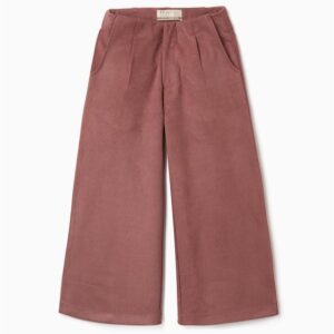 Pantalón niña pierna ancha rosa empolvado Zippy cintura ajustable botones cremallera trabillas