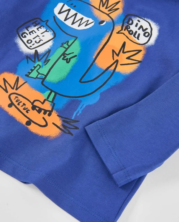 Camiseta Niño Dinosaurio Azul - Imagen 4