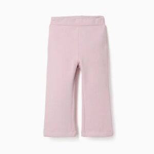 Leggings bebé niña lila rosa empolvado mezcla algodón elastano forro perchado corte campana bolsillos decorativos cintura elástica ajustable elásticos botones Ref 31081444031 zippy