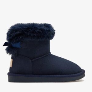 Botas australianas niña niño lazo marrón topo grisáceo microfibra Water-repellent forro pelo sintético azul marino suela goma plantilla textil Conguitos invierno