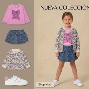 Falda Vaquera Niña Estampado Corazones Tuc Tuc: ¡Diversión y Estilo en Cada Giro!