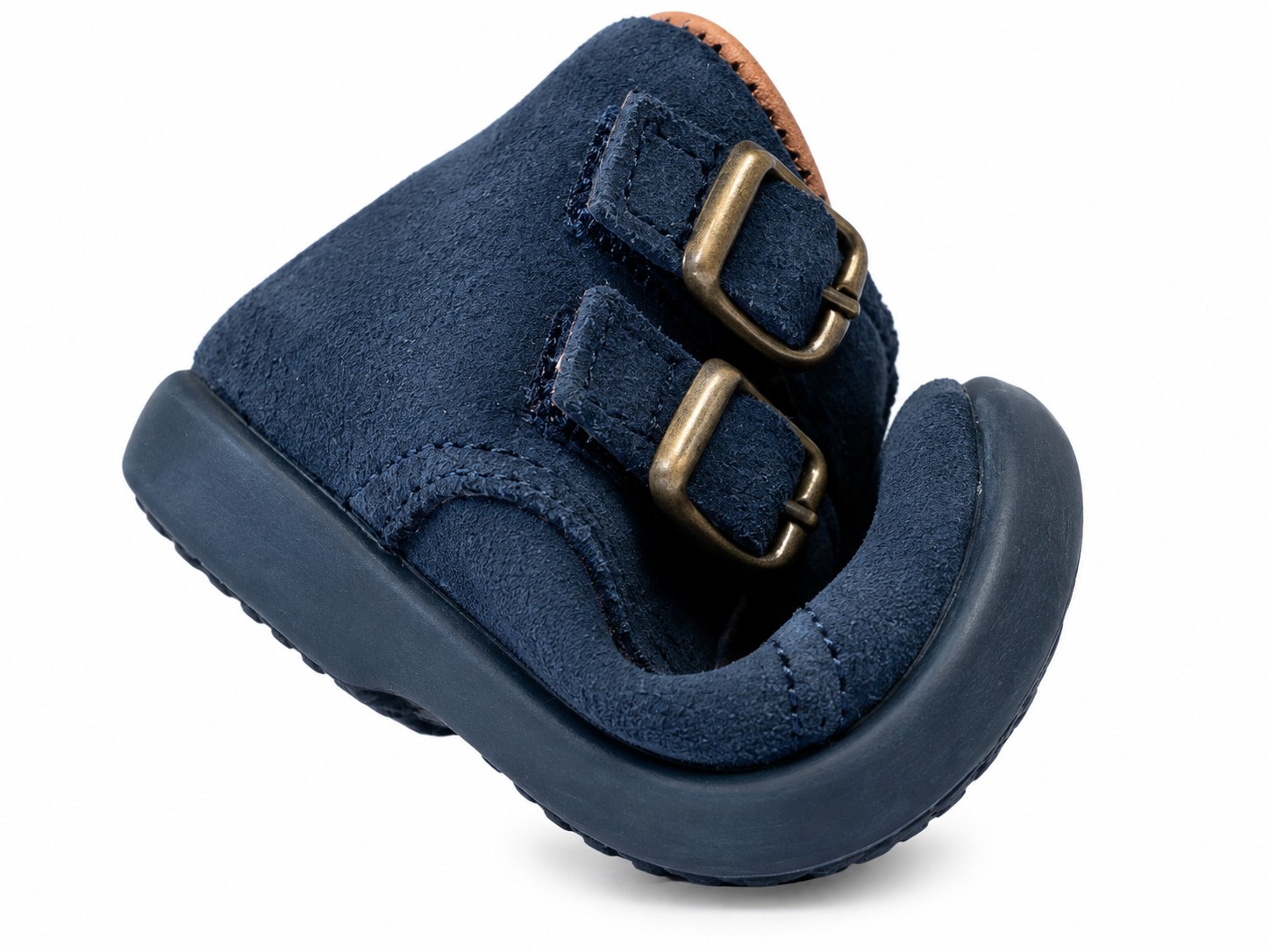 Botas Serraje Con Hebillas Azul Marino - Imagen 3