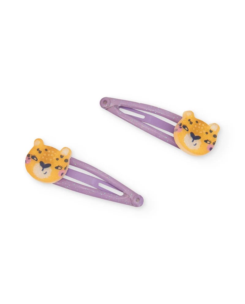 Pinzas del pelo de la marca tuc tuc, color lila y con tigre