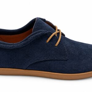 zapato de vestir de serraje de niño color azul marino, de la marca chuches, comodos y flexibles