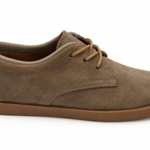 Zapatos de vestir niño serraje habano taupe marrón claro piel cordones puntera ancha suela ultraflexible goma estrellas zero drop antideslizante MADE IN SPAIN marca chuches