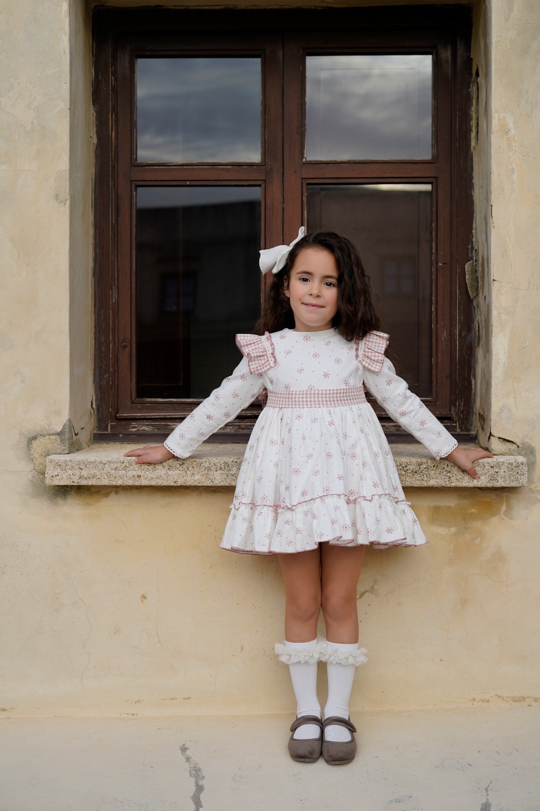 Vestido de manga largar niña, vestido de ceremonia de invierno, marca dbb