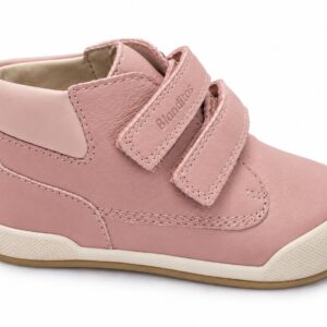 Deportiva barefoot bebé niño niña alta beige arena piel doble velcro Blanditos puntera ancha reforzada suela ultraflexible goma marrón claro zero drop antideslizante Crio's Hecho en España primeros pasos